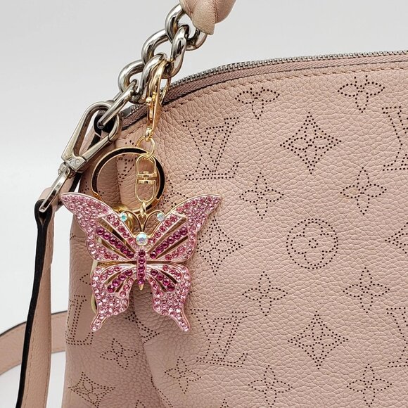 Authentic Louis Vuitton Lock & Key with Unbranded Butterfly Charm, Keychain - Picture 2 of 7